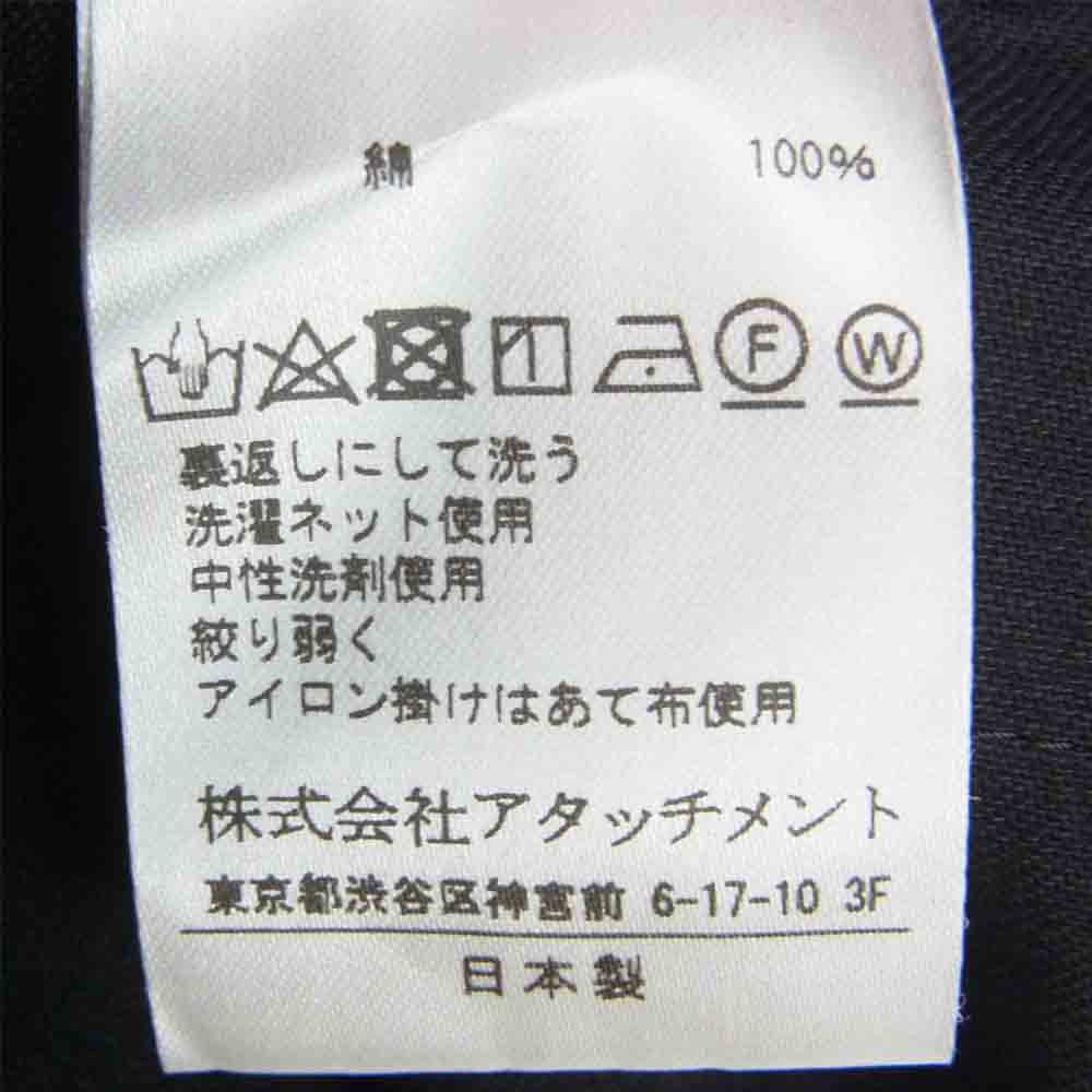 KAZUYUKI KUMAGAI ATTACHMENT カズユキクマガイアタッチメント 20SS KP02-005 ガスボイルシャンブレー ベルト付 ワイド テーパード パンツ ブラック系 1【美品】【中古】