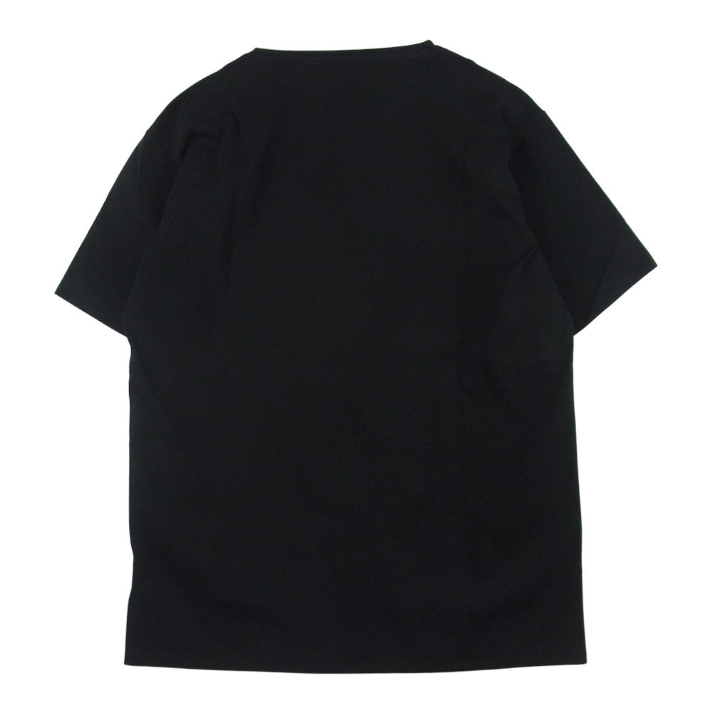 ISAMUKATAYAMA BACKLASH イサムカタヤマバックラッシュ 1763-01 インディアン シープ レザー ストレッチ 切替 半袖 Tシャツ ブラック系 S【極上美品】【中古】
