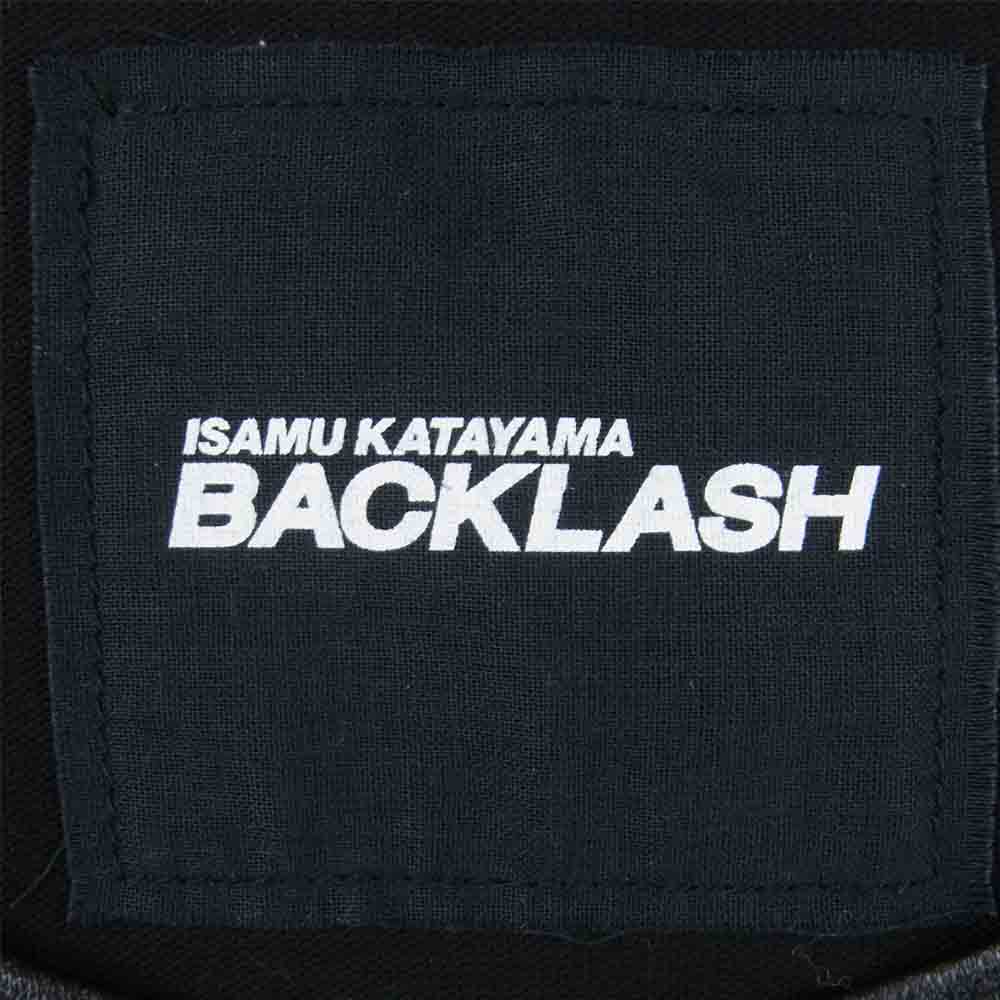 ISAMUKATAYAMA BACKLASH イサムカタヤマバックラッシュ 1763-01 インディアン シープ レザー ストレッチ 切替 半袖 Tシャツ ブラック系 S【極上美品】【中古】