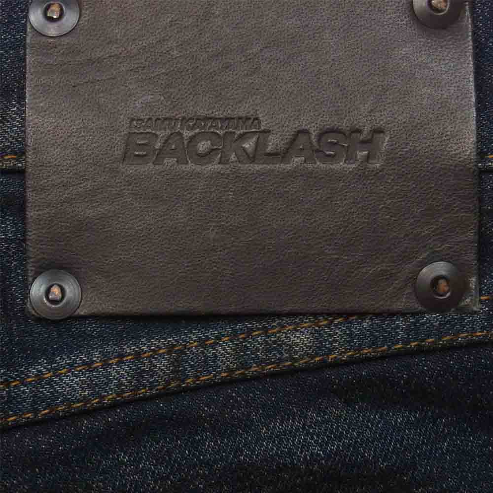 ISAMUKATAYAMA BACKLASH イサムカタヤマバックラッシュ 1483-11C ホースレザー クラッシュ加工 13oz ストレッチ スーパー スキニー デニム パンツ インディゴブルー系 S【極上美品】【中古】