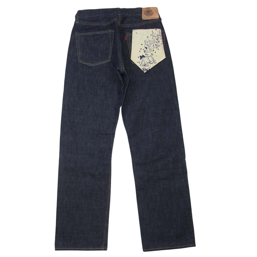 BRU NA BOINNE ブルーナボイン 阿波正藍 インディゴ デニム パンツ インディゴブルー系 W31 L34【極上美品】【中古】