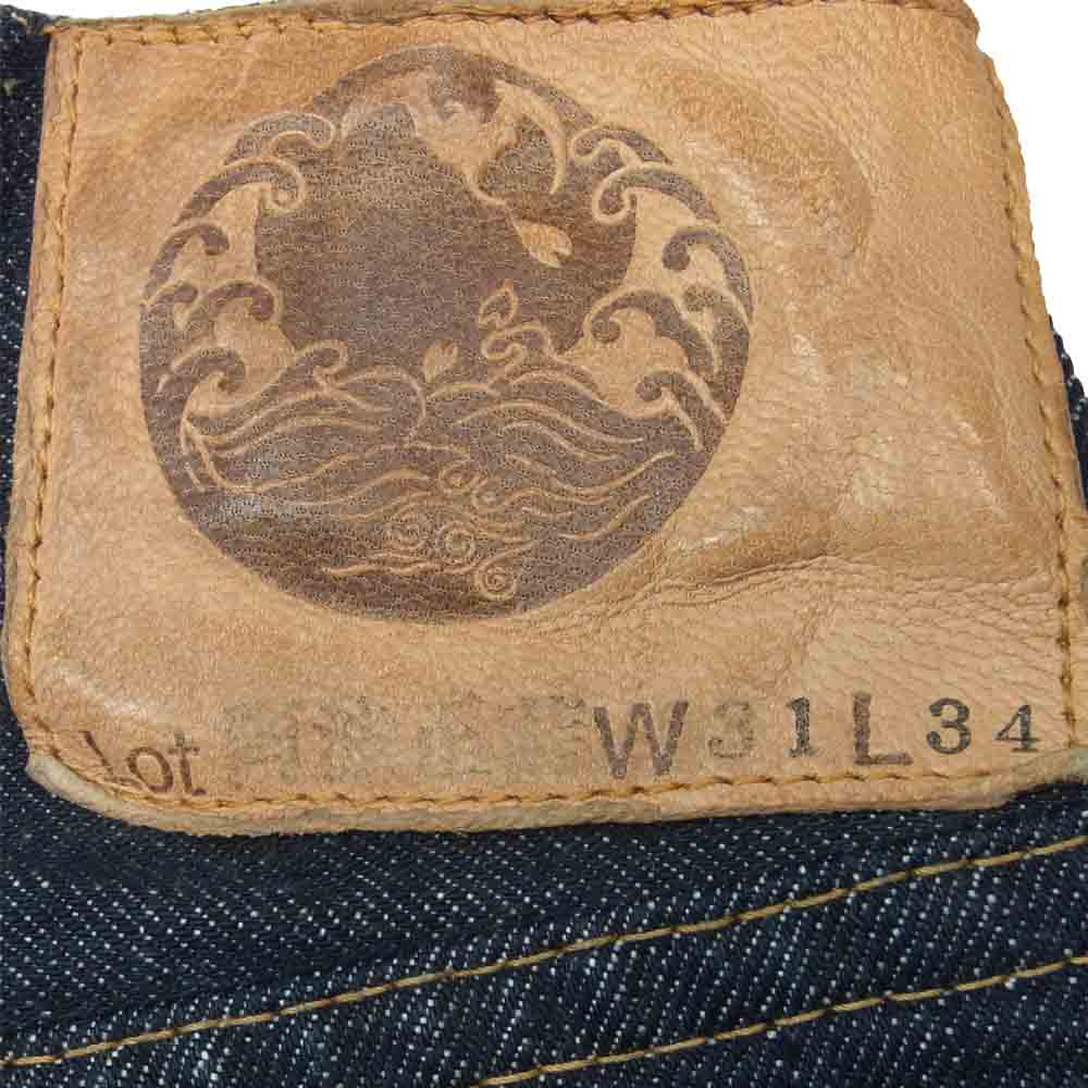 BRU NA BOINNE ブルーナボイン 阿波正藍 インディゴ デニム パンツ インディゴブルー系 W31 L34【極上美品】【中古】