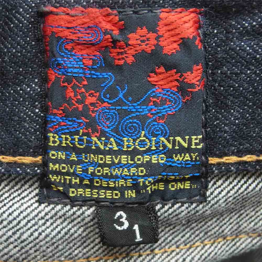 BRU NA BOINNE ブルーナボイン 阿波正藍 インディゴ デニム パンツ インディゴブルー系 W31 L34【極上美品】【中古】