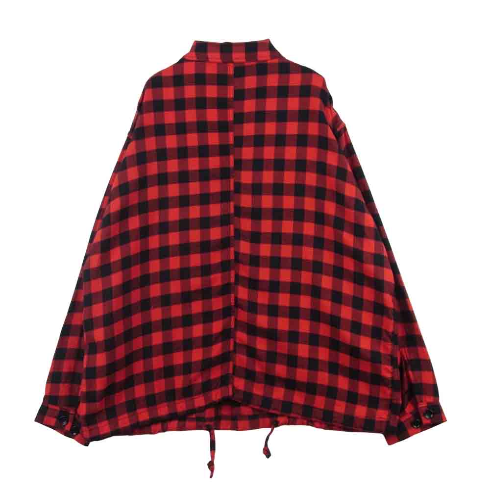 BRU NA BOINNE ブルーナボイン BNB047 シルキーゴブニュ JKT バッファローチェック ジャケット シルク100％ 長袖 シャツ レッド系 ブラック系 1【極上美品】【中古】