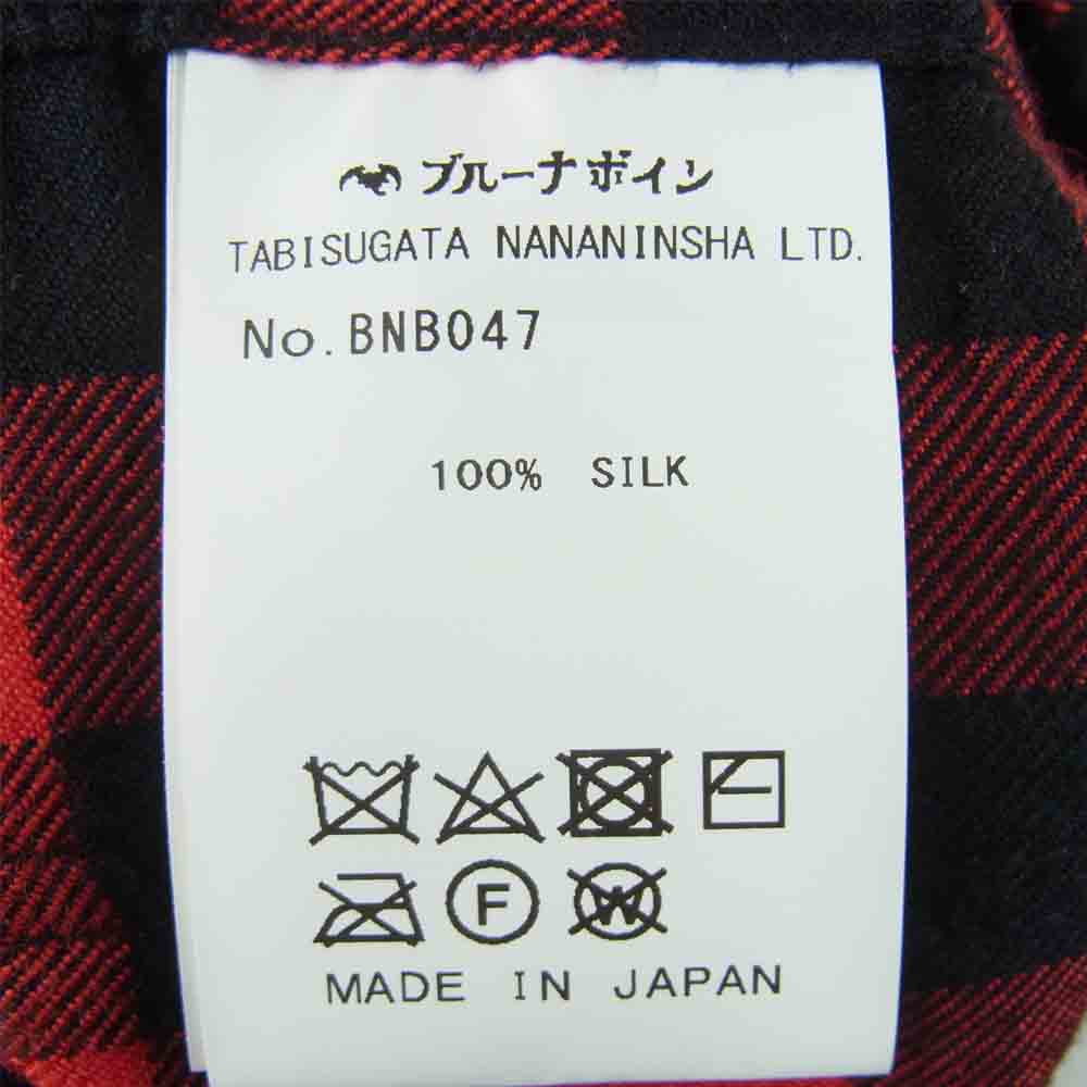 BRU NA BOINNE ブルーナボイン BNB047 シルキーゴブニュ JKT バッファローチェック ジャケット シルク100％ 長袖 シャツ レッド系 ブラック系 1【極上美品】【中古】