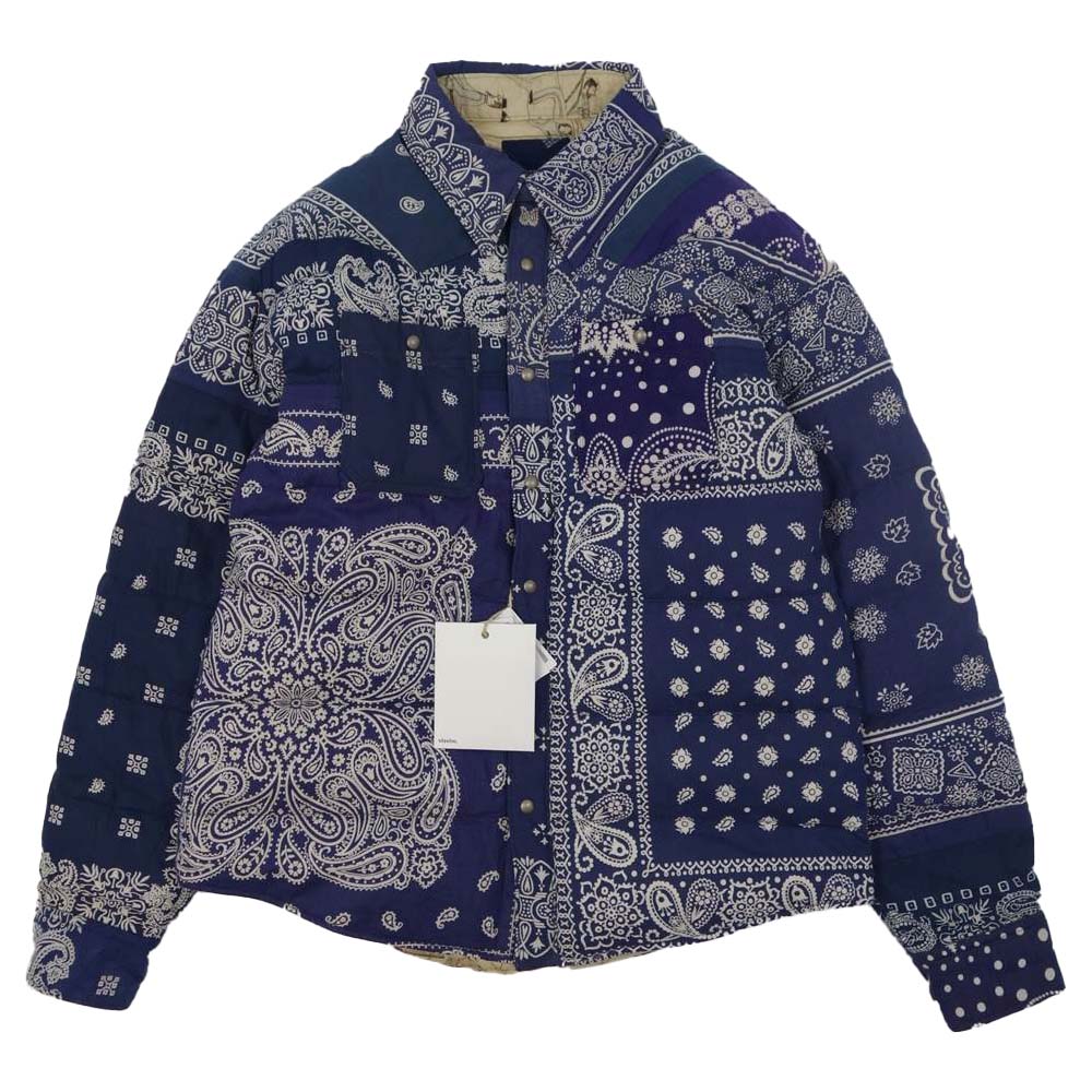 VISVIM ビズビム 221905013013 ICT KERCHIEF DOWN JKT カーチフ バンダナ ダウン ジャケット ブルー系 1【極上美品】【中古】