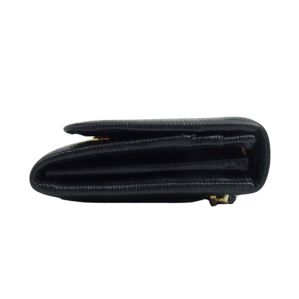PRADA プラダ 1MH132 VITELLO MOVE 二つ折り レザー 長財布 ブラック系【中古】