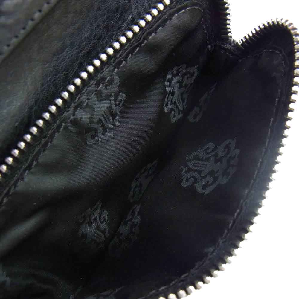 CHROME HEARTS クロムハーツ（原本無） 国内取扱店ギャランティカード付属 JOEY ジョーイ レザー ウォレット ブラック系【中古】