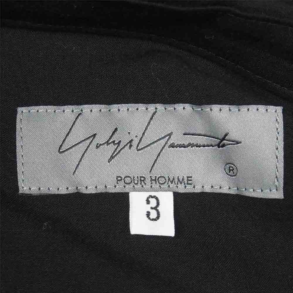 Yohji Yamamoto ヨウジヤマモト 21AW HX-B20-201-1A POUR HOMME プールオム CELLULOSE LAWN HOODED BLOUSE フード付き ジップアップ ロングシャツ ブラック系 3【新古品】【未使用】【中古】