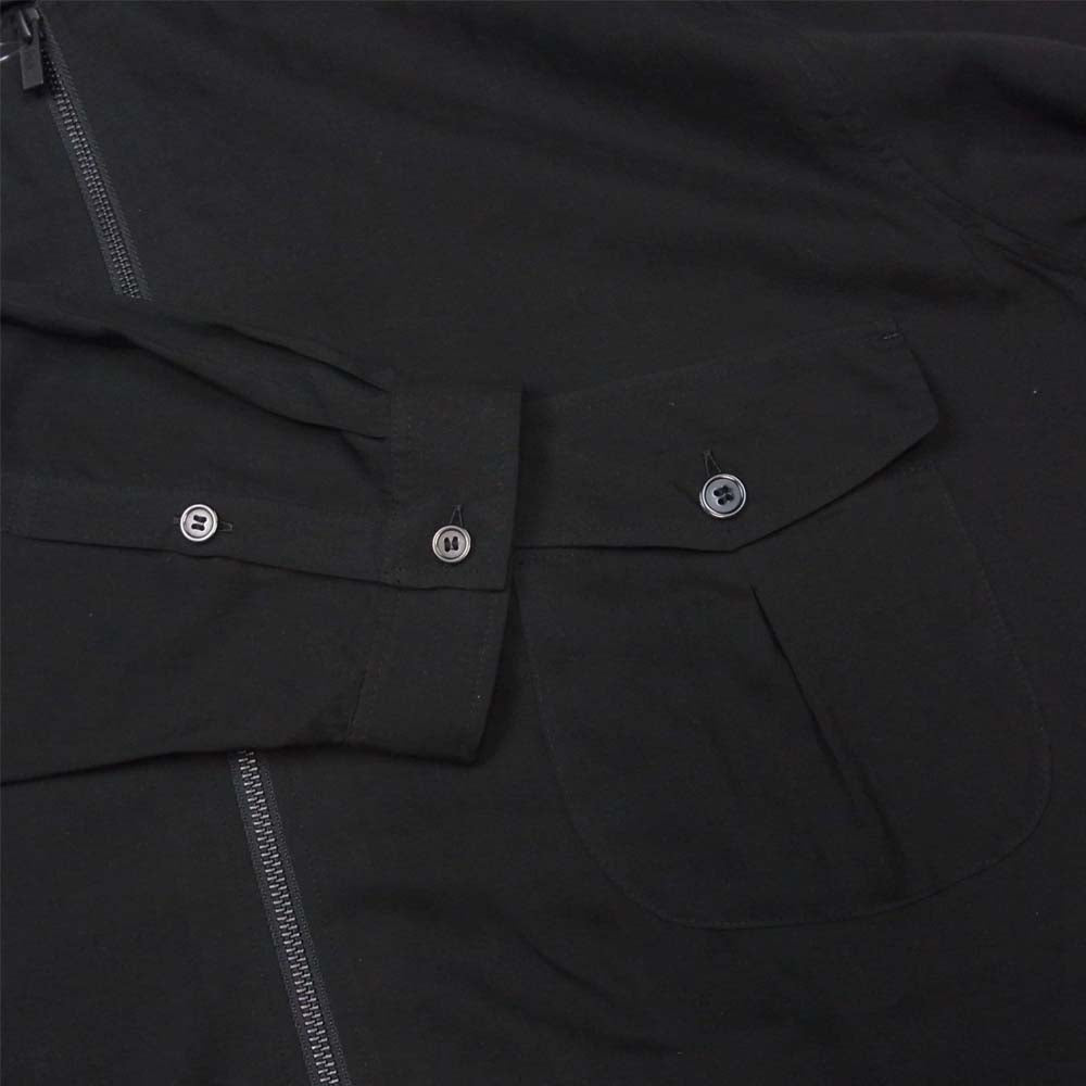 Yohji Yamamoto ヨウジヤマモト 21AW HX-B20-201-1A POUR HOMME プールオム CELLULOSE LAWN HOODED BLOUSE フード付き ジップアップ ロングシャツ ブラック系 3【新古品】【未使用】【中古】