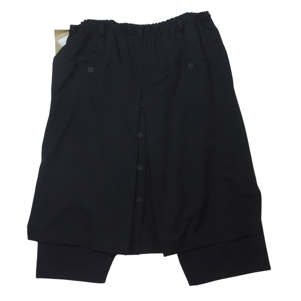 Yohji Yamamoto ヨウジヤマモト 20SS HN-P07-100-2A POUR HOMME プールオム シワ ウールギャバ ラップ パンツ ブラック系 2【新古品】【未使用】【中古】