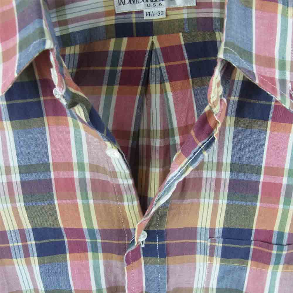 INDIVIDUALIZED SHIRTS インディビジュアライズドシャツ SLIM FIT チェック 長袖 シャツ マルチカラー系 14.5【中古】