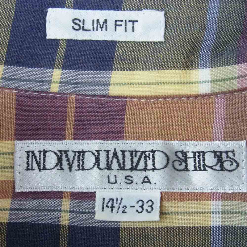 INDIVIDUALIZED SHIRTS インディビジュアライズドシャツ SLIM FIT チェック 長袖 シャツ マルチカラー系 14.5【中古】
