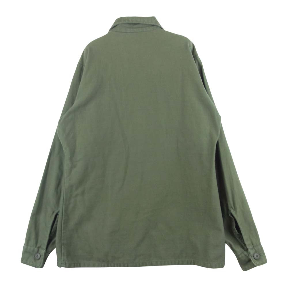ヴィンテージ US.ARMY SATEEN UTILITY SHIRT 1976'S NOS サテン ユーティリティ シャツ ジャケット カーキ系 14.5【中古】