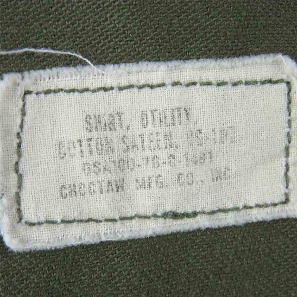 ヴィンテージ US.ARMY SATEEN UTILITY SHIRT 1976'S NOS サテン ユーティリティ シャツ ジャケット カーキ系 14.5【中古】