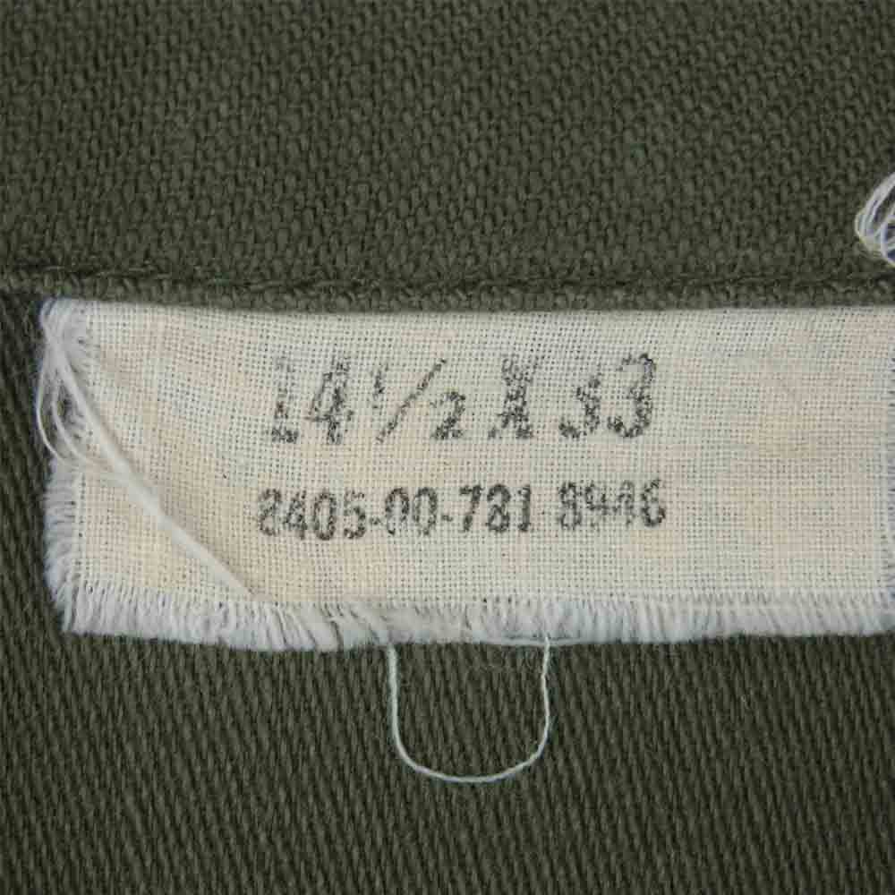 ヴィンテージ US.ARMY SATEEN UTILITY SHIRT 1976'S NOS サテン ユーティリティ シャツ ジャケット カーキ系 14.5【中古】