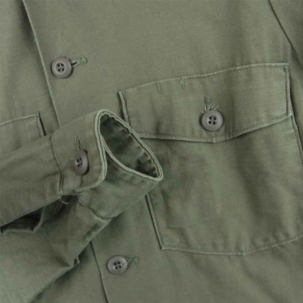 ヴィンテージ US.ARMY SATEEN UTILITY SHIRT 1976'S NOS サテン ユーティリティ シャツ ジャケット カーキ系 14.5【中古】