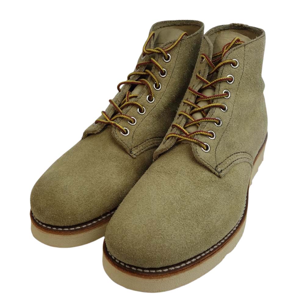 RED WING レッドウィング 8167 【訳有】 6inch PLAIN TOE TAN ROUGH OUT SUEDE モックトゥ ベージュ系 US8 26.0cm【中古】