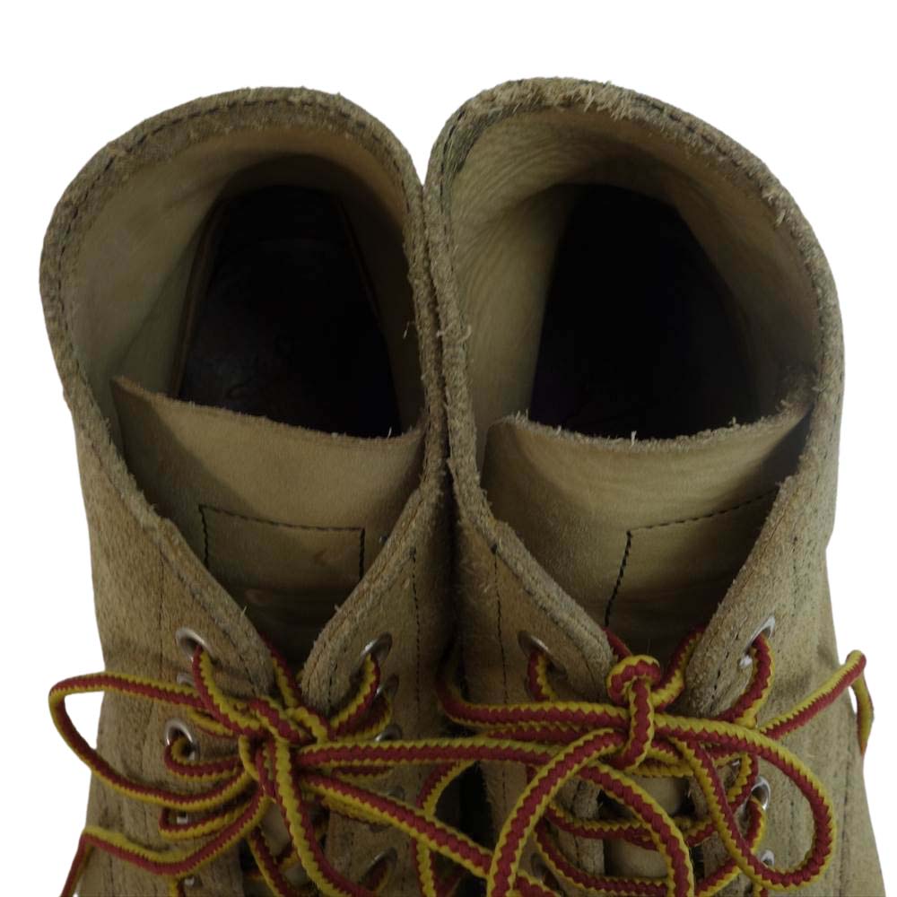 RED WING レッドウィング 8167 【訳有】 6inch PLAIN TOE TAN ROUGH OUT SUEDE モックトゥ ベージュ系 US8 26.0cm【中古】