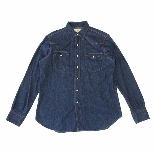 RRL ダブルアールエル 白タグ Denim Western Shirts デニム ウエスタン インディゴブルー系 M【中古】