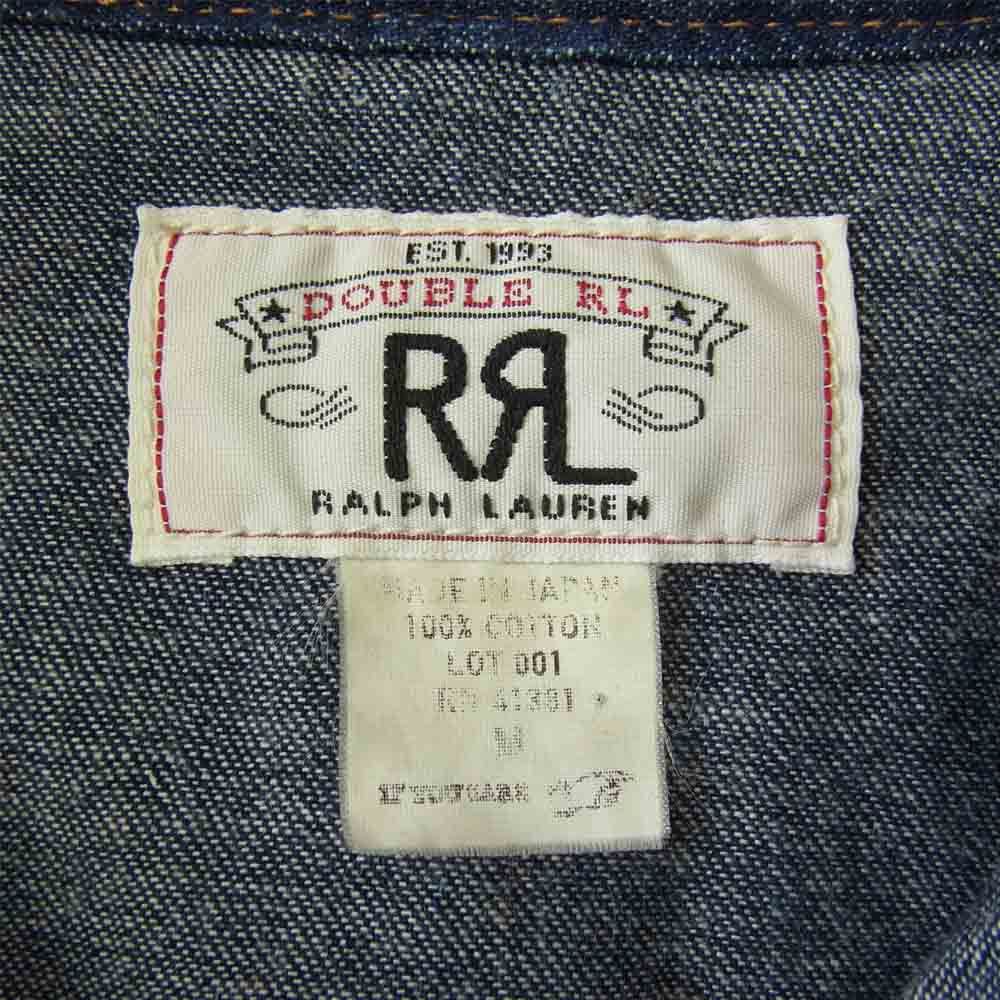 RRL ダブルアールエル 白タグ Denim Western Shirts デニム ウエスタン インディゴブルー系 M【中古】