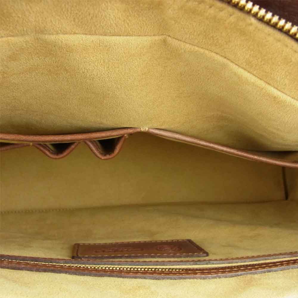 GANZO ガンゾ 57223 BRIDLE THIN ブライドル レザー ブリーフケース ヘーゼル  ブラウン系【極上美品】【中古】