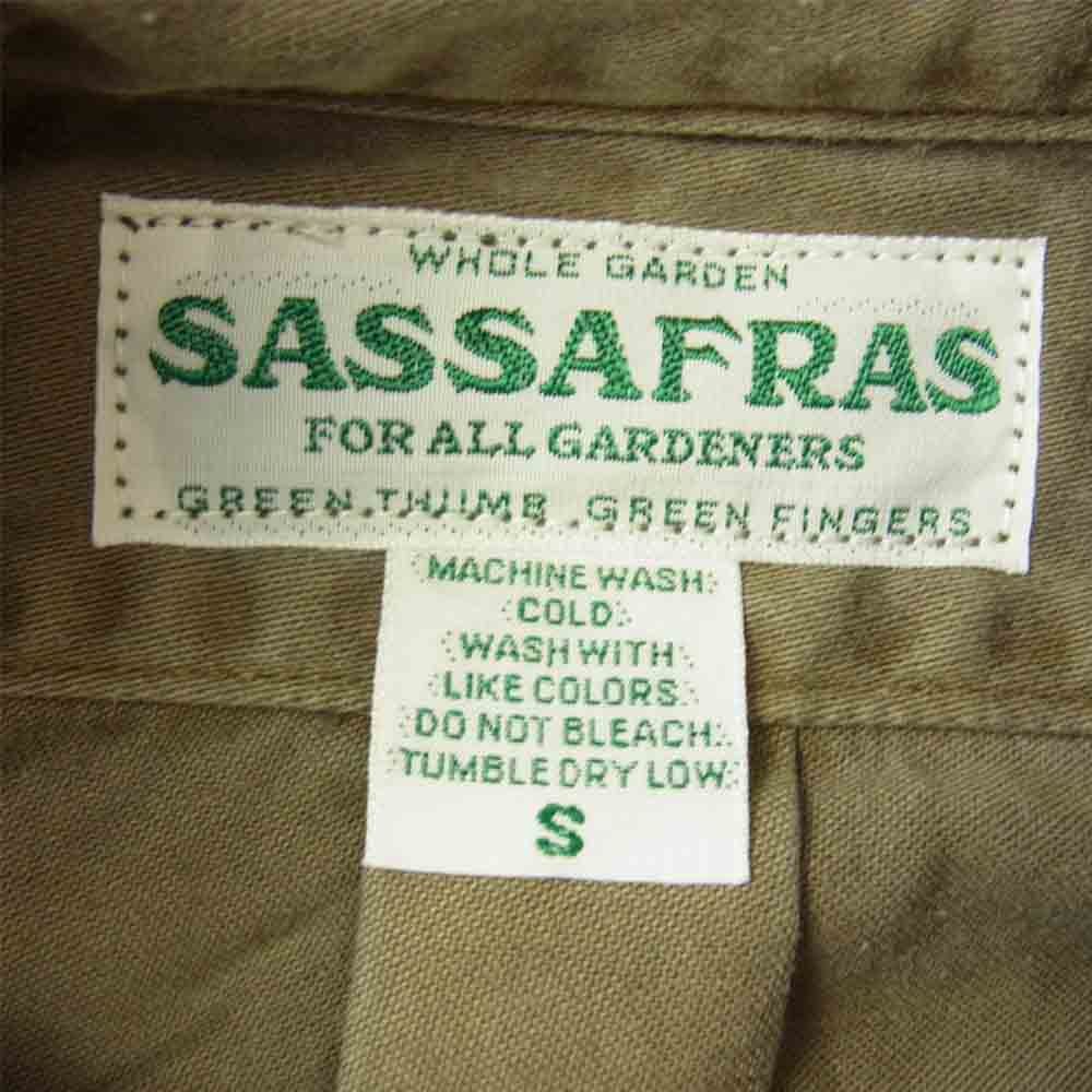 SASAFRAS ササフラス SF-201720 WHEEL BARROW SHIRT ウィール バロー シャツ サテン オリーブ系 S【新古品】【未使用】【中古】