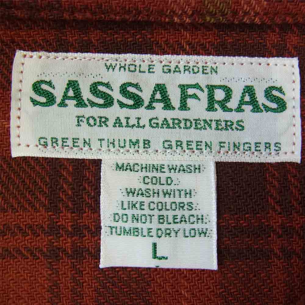 SASAFRAS ササフラス SF-191531 Gardener Open Half ガーデナー オープン ハーフ 開襟 シャツ レッド系 L【新古品】【未使用】【中古】