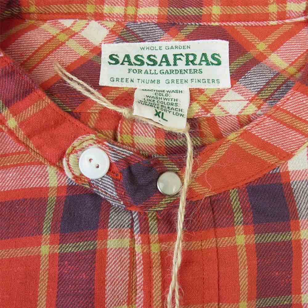 SASAFRAS ササフラス SF-201683 Weeds Barrow The Band Half チェック シャツジャケット レッド系 XL【新古品】【未使用】【中古】