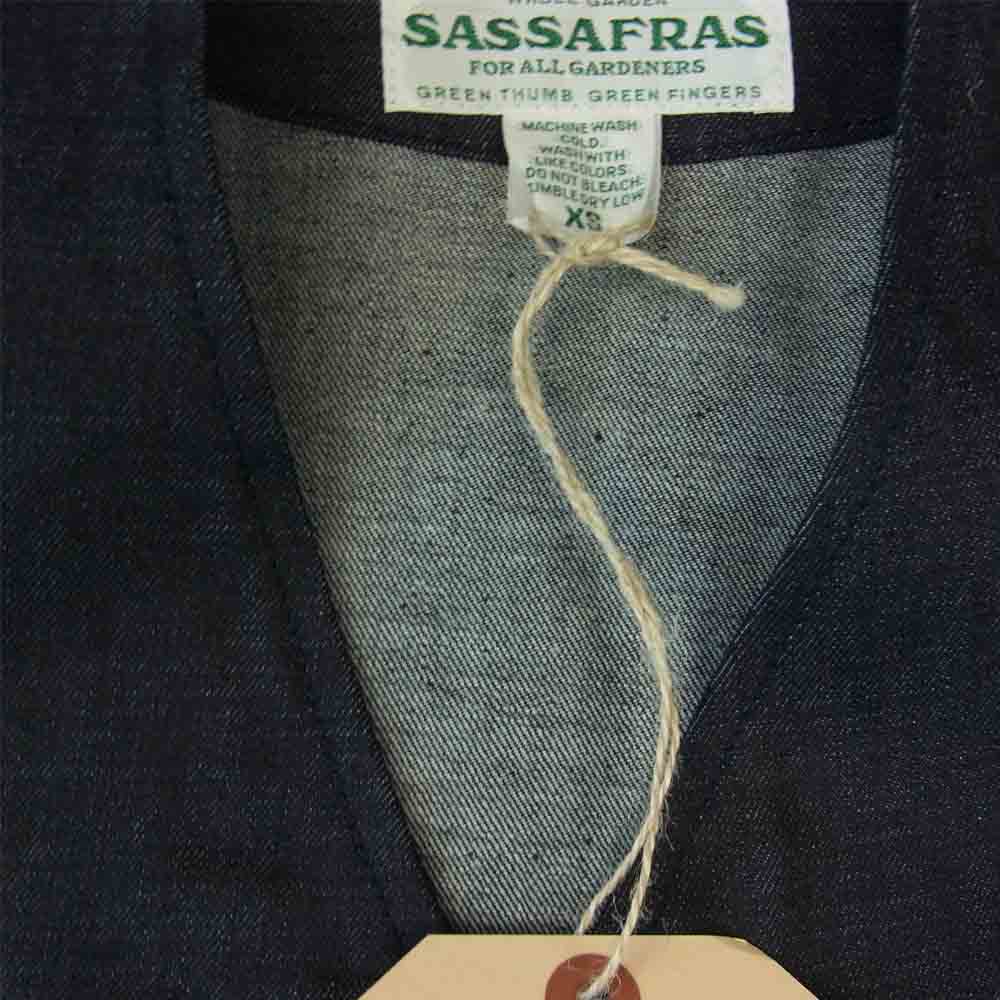 SASAFRAS ササフラス SF-211754 GARDEN TOUGH VEST 9OZ DENIM デニム ベスト インディゴブルー系 XS【新古品】【未使用】【中古】