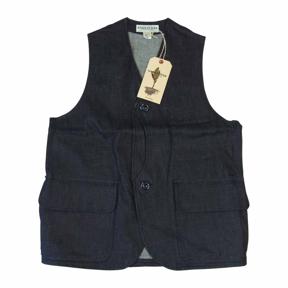 SASAFRAS ササフラス SF-211754 GARDEN TOUGH VEST 9OZ DENIM デニム ベスト インディゴブルー系 M【新古品】【未使用】【中古】
