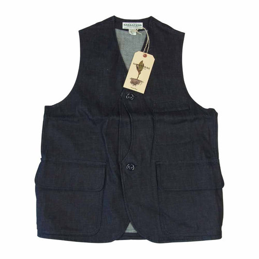 SASAFRAS ササフラス SF-211754 GARDEN TOUGH VEST 9OZ DENIM デニム ベスト インディゴブルー系 M【新古品】【未使用】【中古】