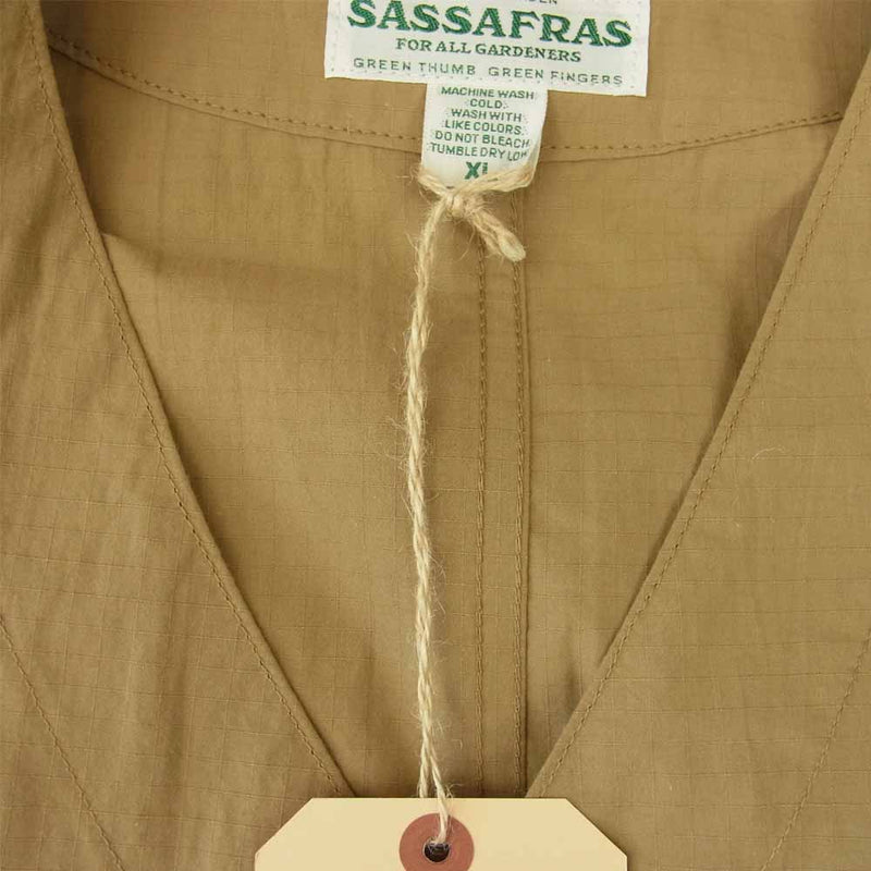 SASAFRAS ササフラス SF-211755 Landscaper Vest リップストップ ランドスケーパー ベスト ベージュ系 XL【新古品】【未使用】【中古】