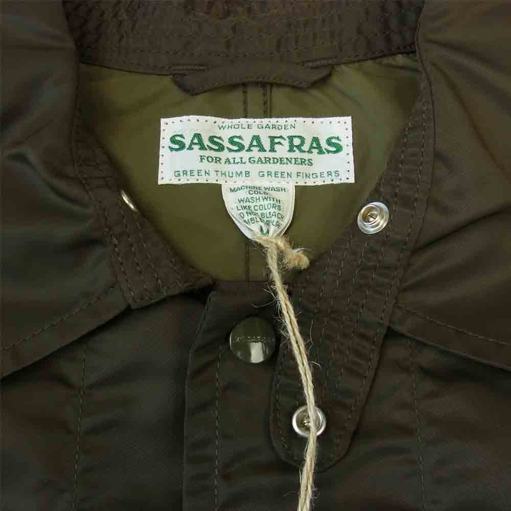 SASAFRAS ササフラス SF-201697 FALL LEAF COAT NYLON TWILL フォール リーフ ナイロン ツイル コート オリーブ系 M【新古品】【未使用】【中古】