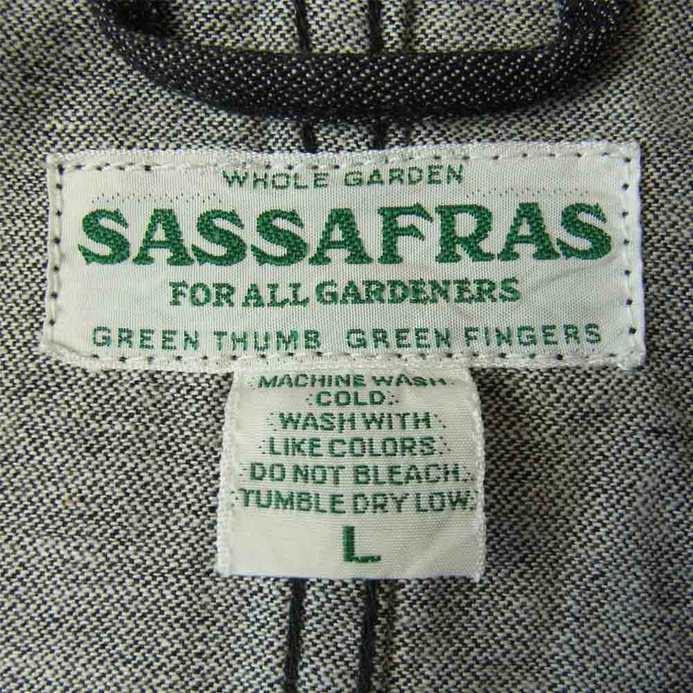 SASAFRAS ササフラス SF-201677 Sprayer Jacket 9.5oz Broken Denim スプレイヤー ジャケット ブロークンデ ニム ブラック系 L【新古品】【未使用】【中古】