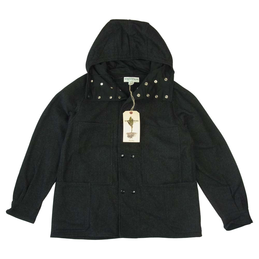 SASAFRAS ササフラス SF-201704 BLOWER BUD TP JACKET ブロワー バド TP ヘリンボーン ブランケット ジャケット チャコール系 M【新古品】【未使用】【中古】
