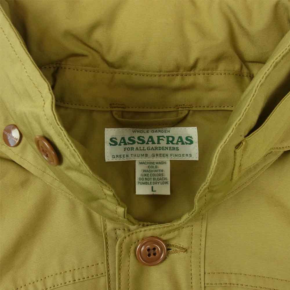 SASAFRAS ササフラス 21AW SF-211819 OVERGROWN HIKER JACKET WEEDS POPLIN コットン ポプリン ハイカー ジャケット カーキ系 L【新古品】【未使用】【中古】