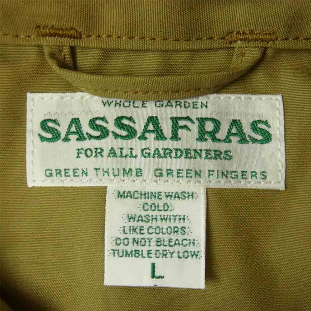 SASAFRAS ササフラス 21AW SF-211819 OVERGROWN HIKER JACKET WEEDS POPLIN コットン ポプリン ハイカー ジャケット カーキ系 L【新古品】【未使用】【中古】