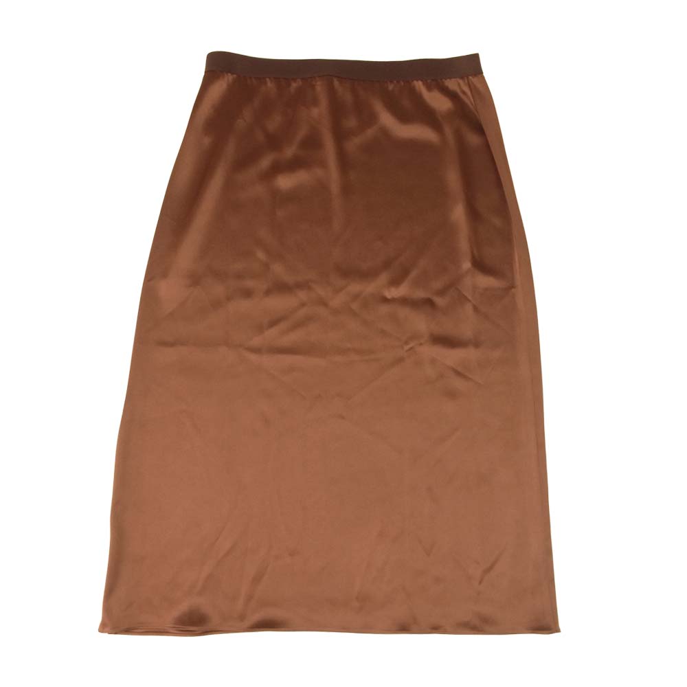 theory セオリー FLAT SATEEN MAXI SLIP SKIRT フラット サテン スカート ブラウン系 XL【極上美品】【中古】