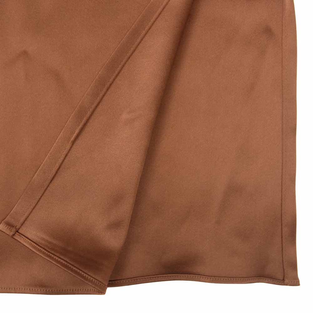 theory セオリー FLAT SATEEN MAXI SLIP SKIRT フラット サテン スカート ブラウン系 XL【極上美品】【中古】