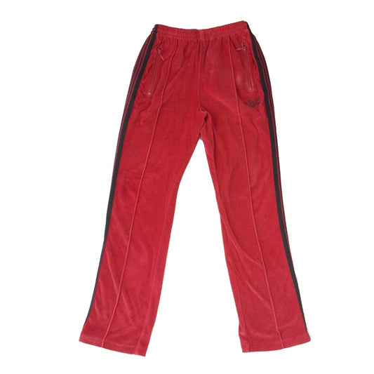 Needles ニードルス 20SS GL221 NARROW TRACK PANT C/PE VELOUR ベロア トラックパンツ レッド系 XS【中古】