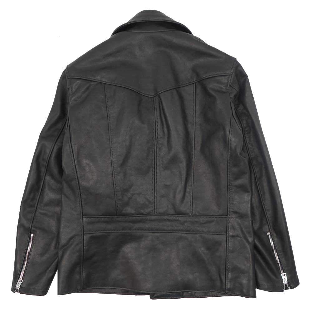 Engineered Garments エンジニアードガーメンツ 7656 × Schott ショット USA製 502EG レザー ダブル ライダース ジャケット ブラック系 XS【極上美品】【中古】