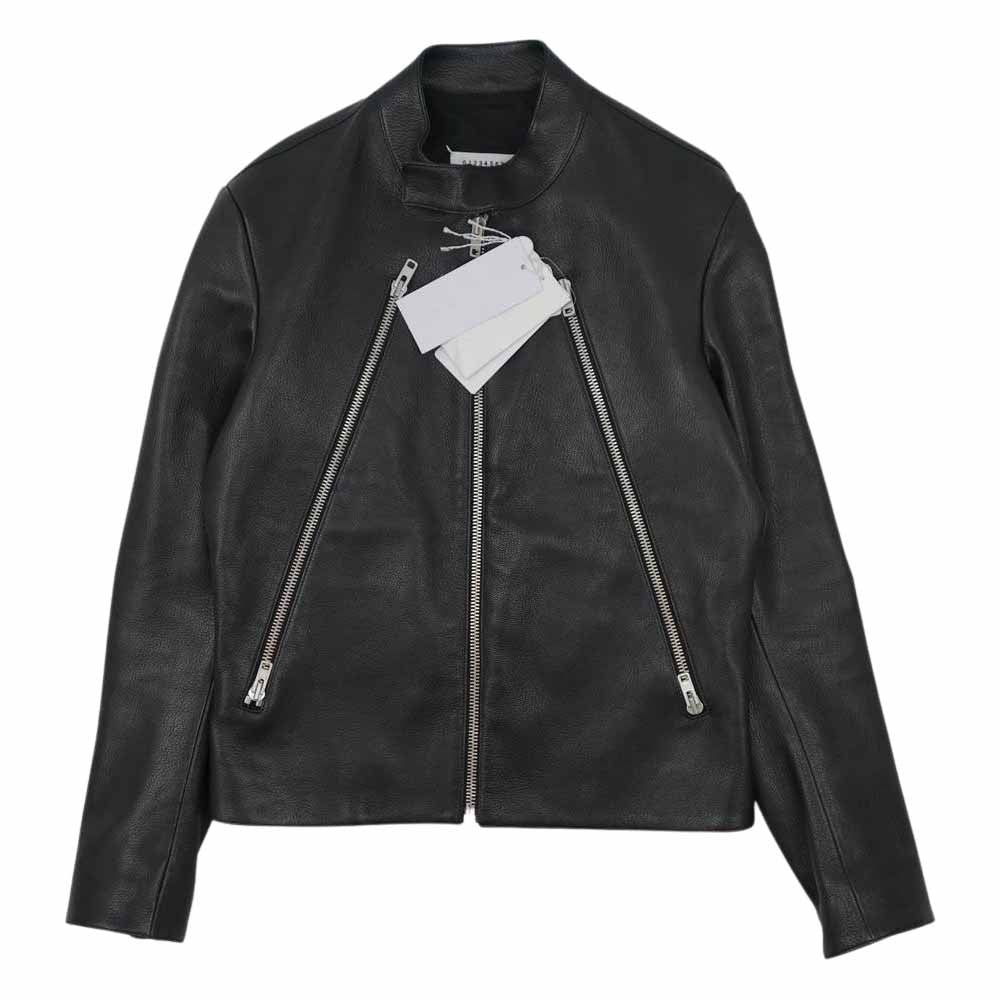 MAISON MARGIELA メゾンマルジェラ 21SS S50AM0512 国内正規品 ハの字 レザー ライダース ジャケット ゴートレザー  ブラック系 44【新古品】【未使用】【中古】