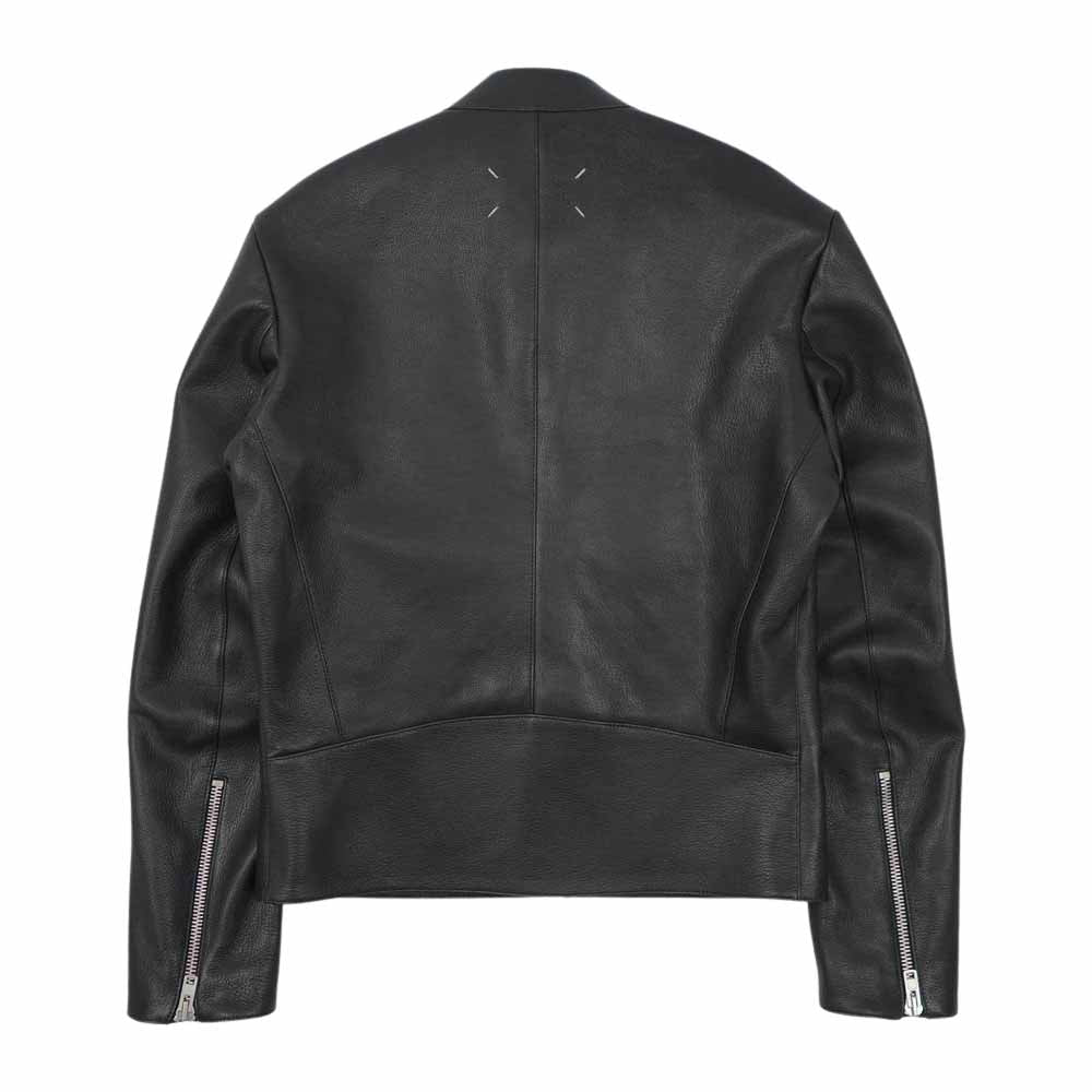 MAISON MARGIELA メゾンマルジェラ 21SS S50AM0512 国内正規品 ハの字 レザー ライダース ジャケット ゴートレザー  ブラック系 44【新古品】【未使用】【中古】