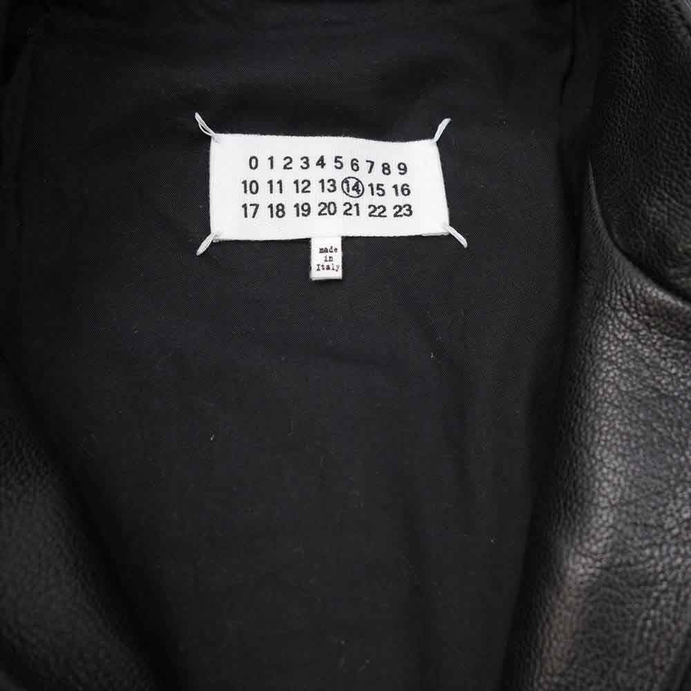 MAISON MARGIELA メゾンマルジェラ 21SS S50AM0512 国内正規品 ハの字 レザー ライダース ジャケット ゴートレザー  ブラック系 44【新古品】【未使用】【中古】