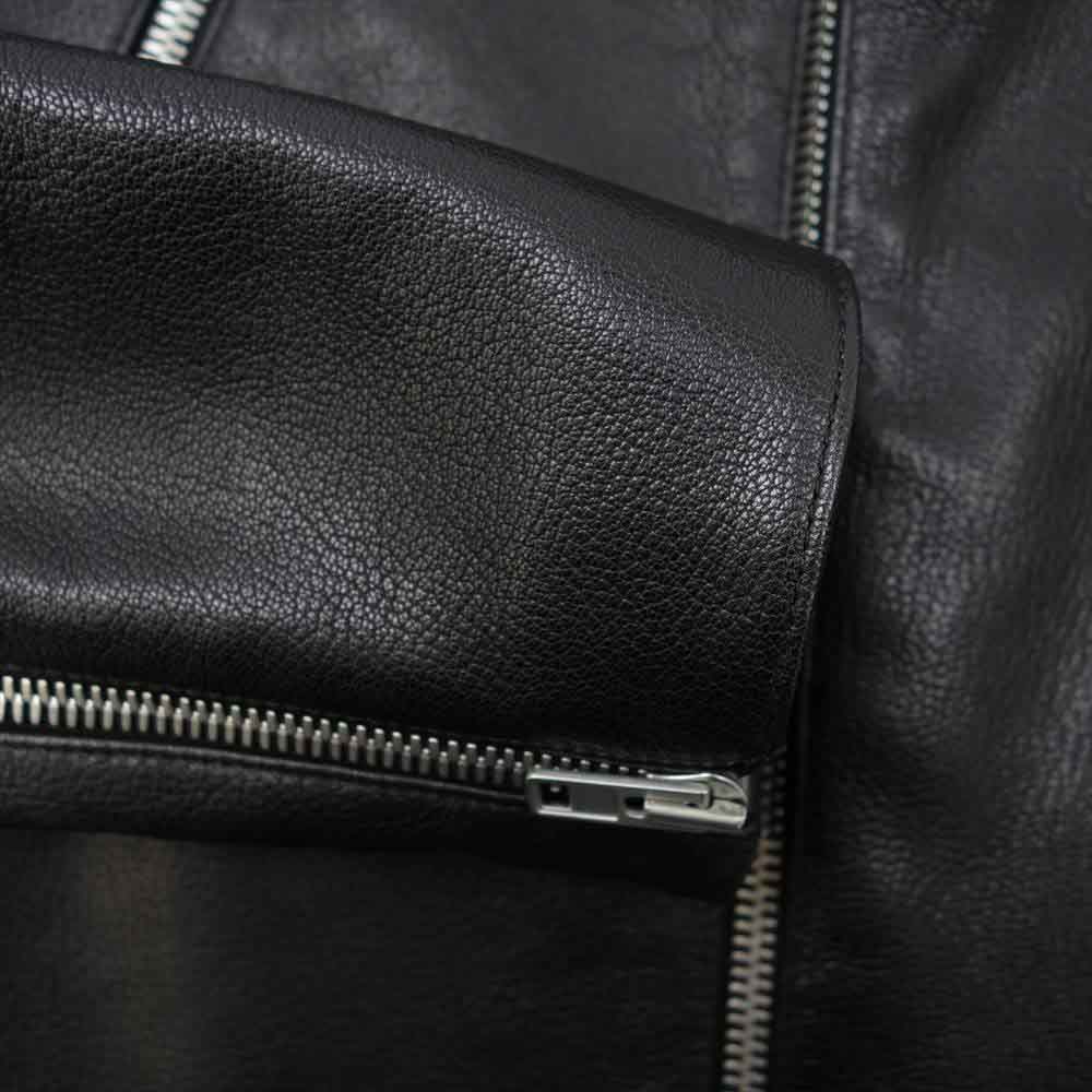 MAISON MARGIELA メゾンマルジェラ 21SS S50AM0512 国内正規品 ハの字 レザー ライダース ジャケット ゴートレザー  ブラック系 44【新古品】【未使用】【中古】