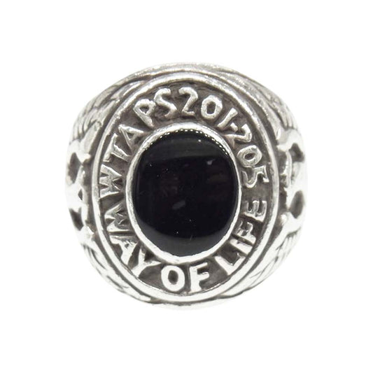 WTAPS ダブルタップス 11AW COLLEGE RING SILVER 950 石付き カレッジ シルバー リング【中古】