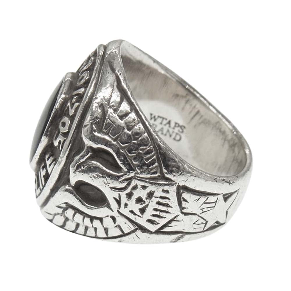 WTAPS ダブルタップス 11AW COLLEGE RING SILVER 950 石付き カレッジ シルバー リング【中古】