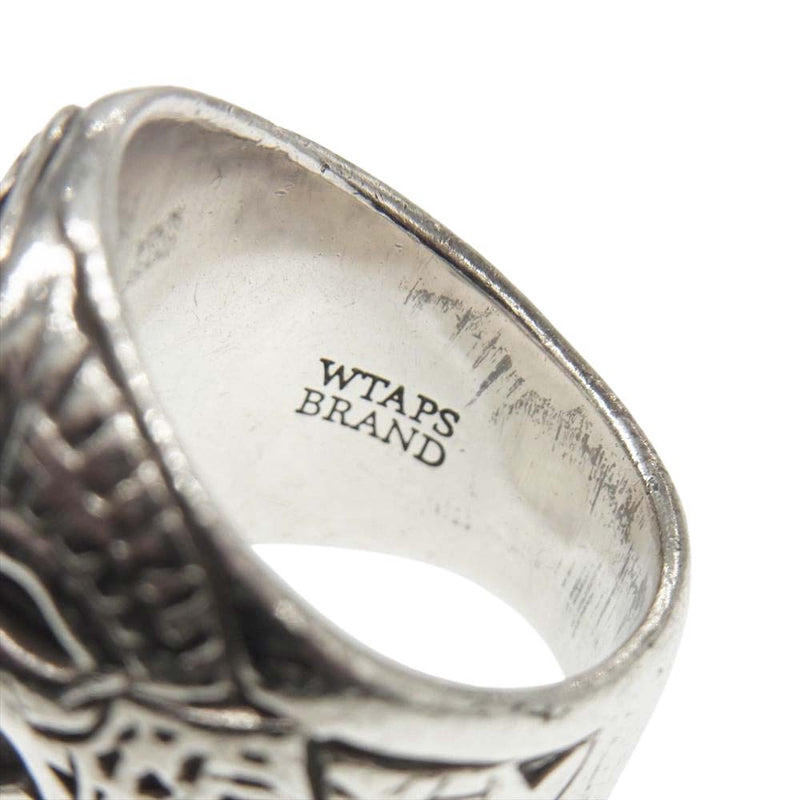 WTAPS ダブルタップス 11AW COLLEGE RING SILVER 950 石付き カレッジ シルバー リング【中古】