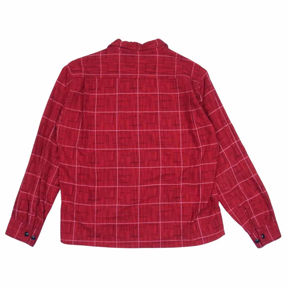 TENDERLOIN テンダーロイン T-PRINT FLANNEL SHT カスリ チェック オープンカラー ウール シャツ レッド系 S【中古】